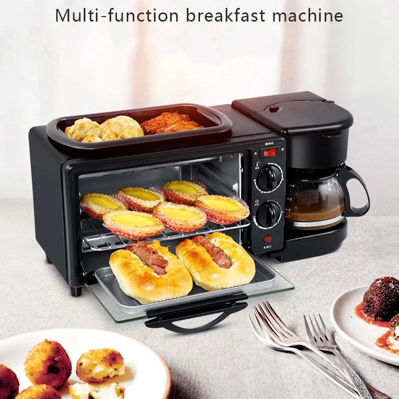 3-in-1 Breakfast Maker Machine Multifunctional Electric Toaster Oven Egg Tart Bread Baking Features