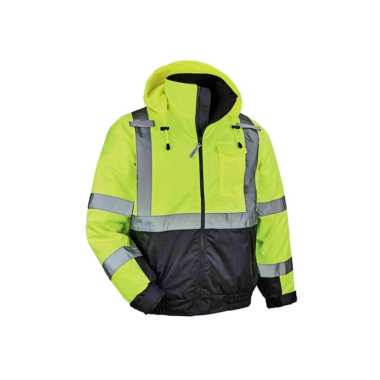 Reflective safety clothing Insulated men's jacket Winter waterproof overalls Highly visible reflective hoodie