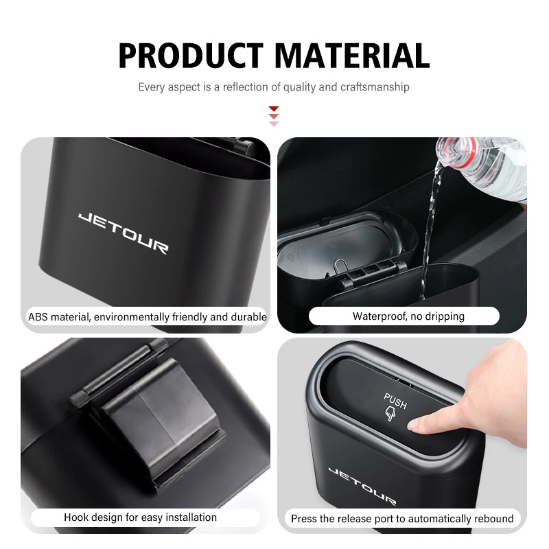 Waterproof Leak‑Proof Universal Car Trash Bin Multifunctional Garbage Case Storage Holder For Jetour X70 PLUS FL Shanhai L9 T1 T - view 3