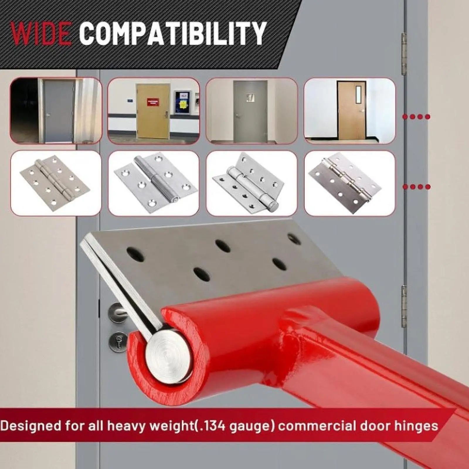 Hinge Adjustment Tool Professional Portable Efficient Hinge Wrench Heavy Duty Hinge Repair Tool for .134 Commercial Door Hinges