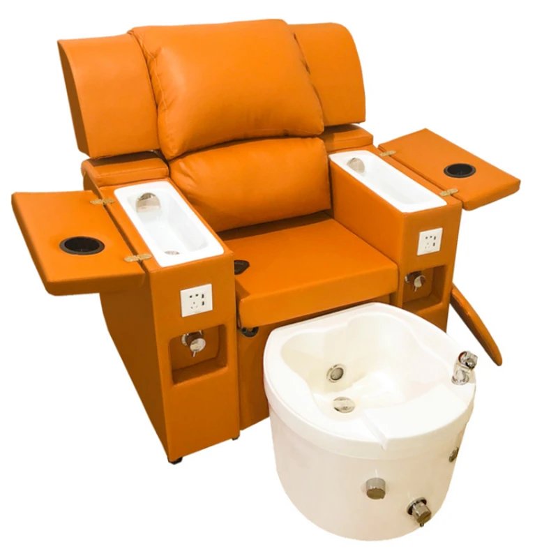 Salon Furniture Beauty Spa Shop Foot Therapy Chair with Armrests, Nail Enhancement, Hand Wash Sink Massage Function