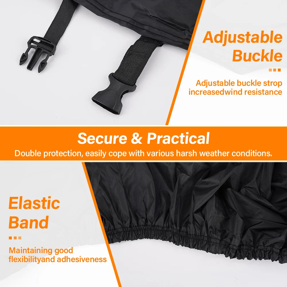 3XL Thick 420D Motorcycle Covers Black Design Waterproof Motors Dust Rain Snow UV Protector Cover Indoor Outdoor XXXXL image 4