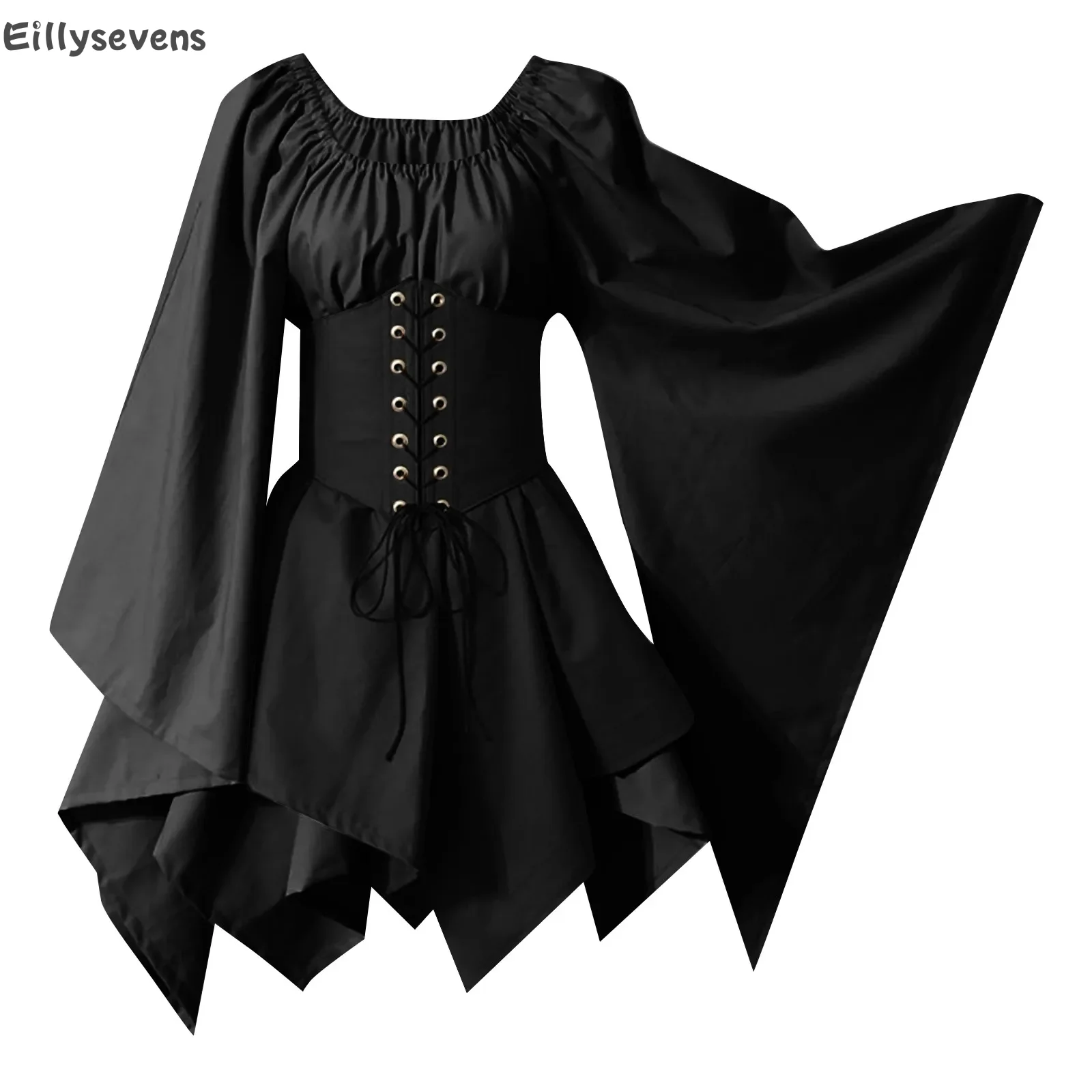 Women's short skirt medieval Vintage Dresses Fashion Splicing girdle Cosplay Party Evening Night Formal Dress vestidos largos