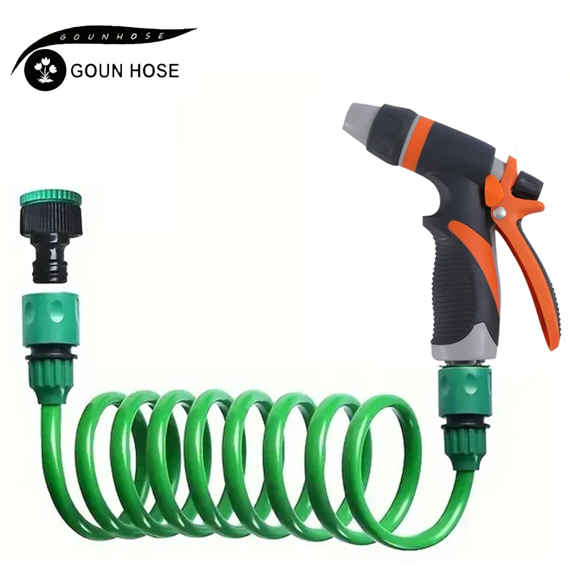 7.5m/30m Garden HoseTelescopic Car Water Pipe  Metal Water Gun Flexible And Stretchable EVA Hose Suitable For Lawn Irrigation