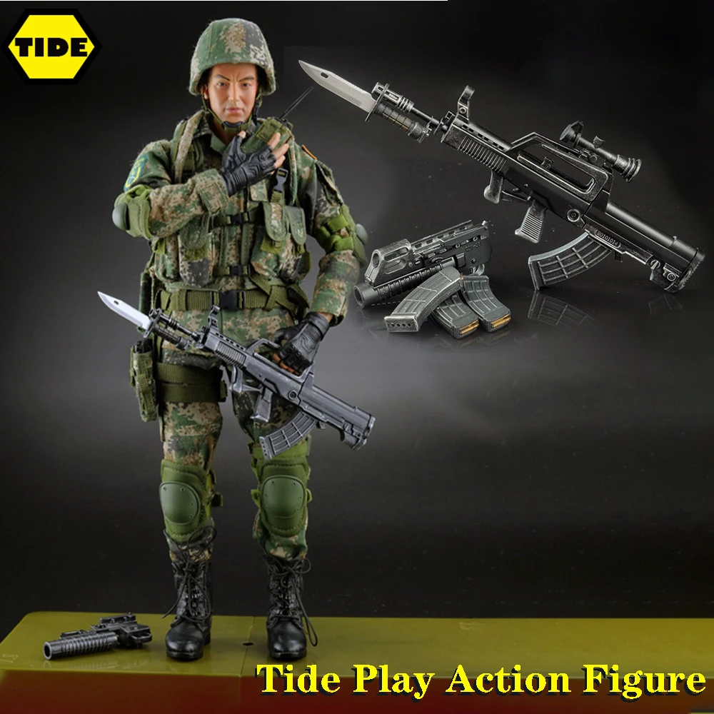 In Stock TPToys 1/6 QBZ95 Chinese Soldier Assault Rifle Model 16cm Aging treatment Detachable Weapon for 12