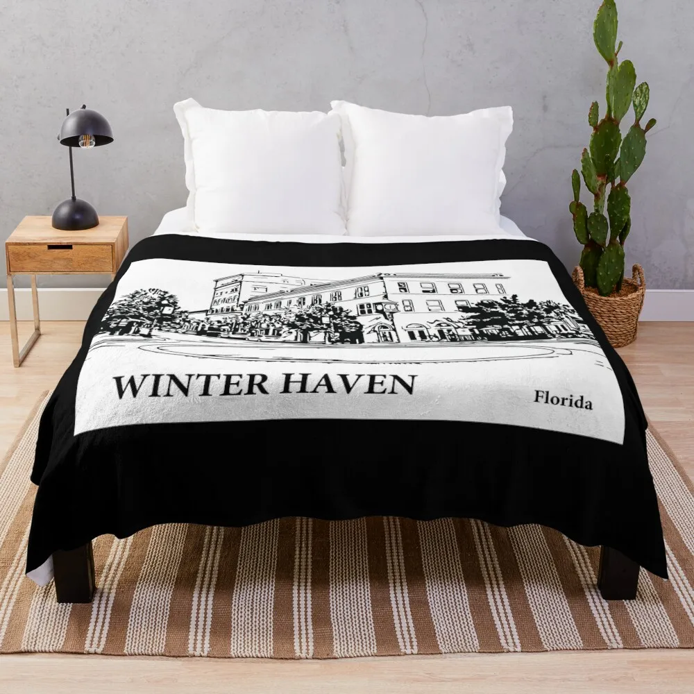 Winter Haven Florida Throw Blanket Luxury Decorative Sofa for winter Furry Blankets