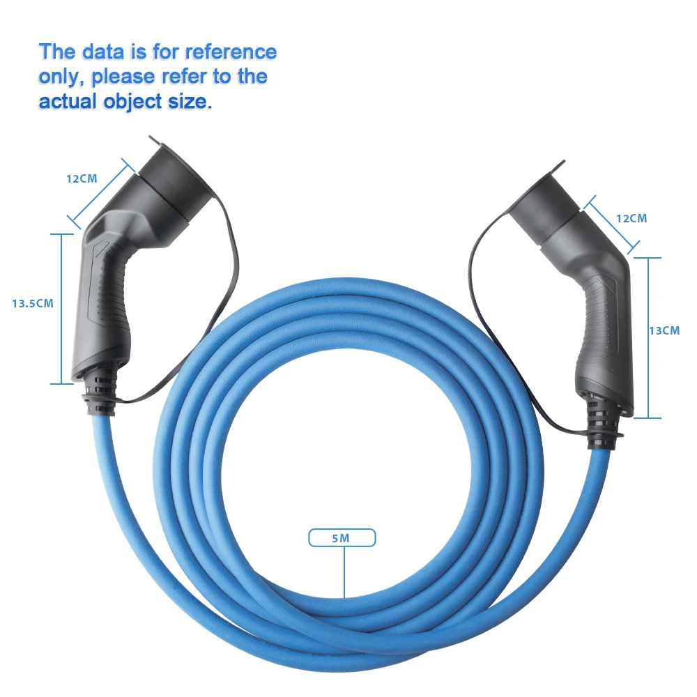 Morec EV Auto Ladegerät Lade Kabel 1 Phase oder 3 Phase Elektrische Fahrzeug 16A-32A Typ 2 Weiblichen zu Männlichen IEC 62196 stecker Länge 5M