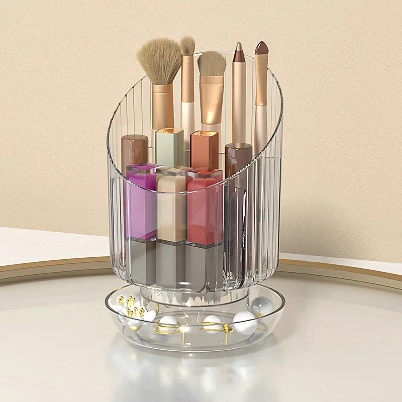 360° Rotating Makeup Brush Holder Luxury Cosmetic Organizer Lipstick Eyebrow Pencil Holder Eye Shadow Storage Box