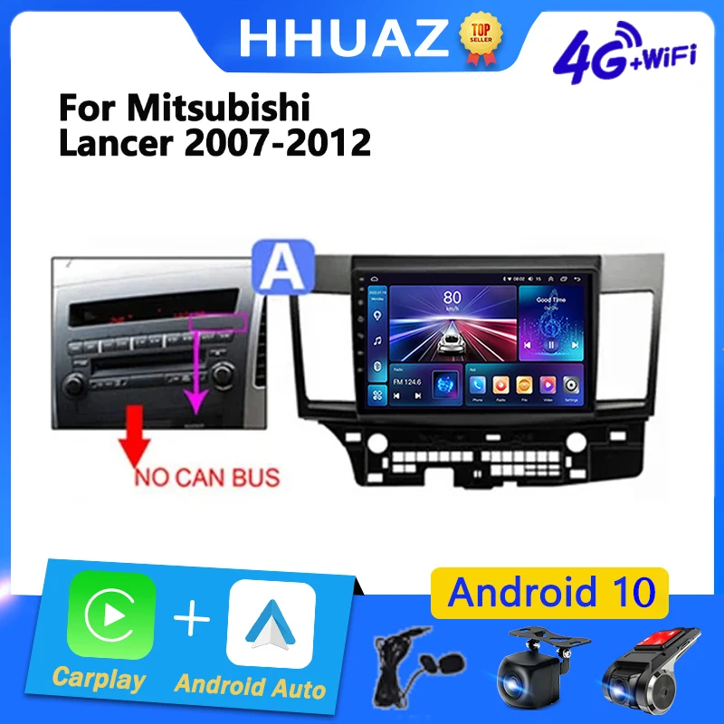 for Mitsubishi Lancer 10 CY 2007 - 2012 Multimedia Car Radio Navigation GPS Autoradio 4G 2Din Android 13 Video Player Head Unit