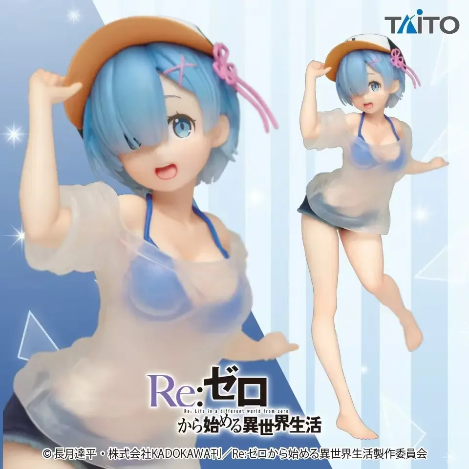 Zero No Tsukaima Swimsuit Rem Anime Model Figure, Sakura Rem Collectible Handmade Doll, High-Quality Detailing, Perfect Gift for Fans, PVC Collectibles