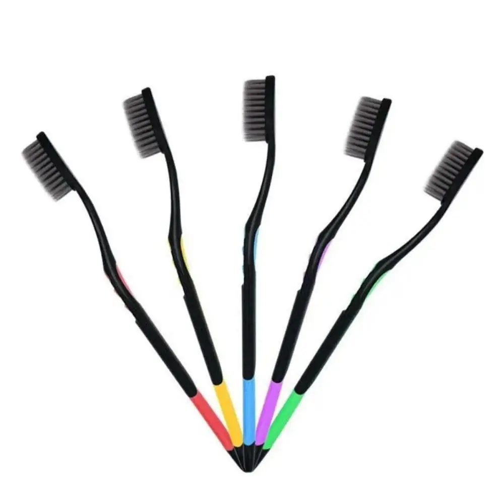 10Pcs Soft Bristle Manual Toothbrush Set Colorful Compact Head Cleaning Tooth Brush Durable Black Hair Travel Toothbrushes Kids