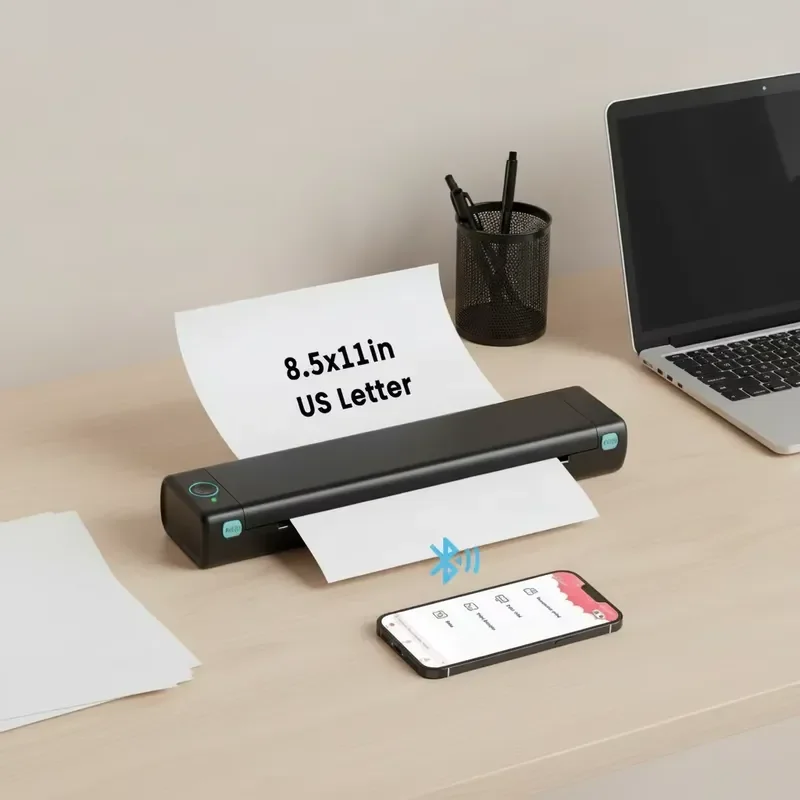 Phomemo M08F A4 Portable Printer, Wireless Inkless Thermal Printer for Mobile Travel, Tattoo Transfer & Home Office,
