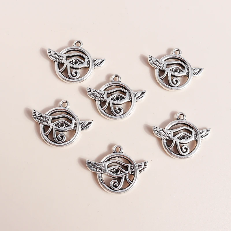 Leslie 10 Stück 19 x 24 mm geheimnisvolles altes Ägypten, das Auge des Horus, Anhänger für Armbänder, Halsketten, DIY handgefertigtes Schmuckzubehör – Detail 5