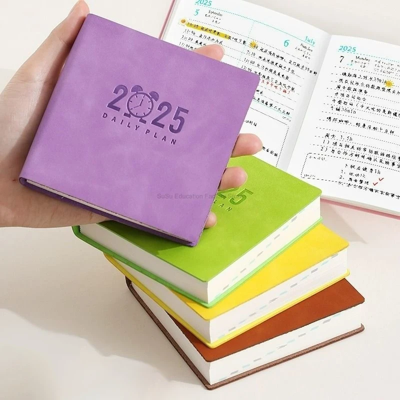 368 Pages Square Mini Calendar 2025 Pocket Notebook Portable Diary Notebook Planner