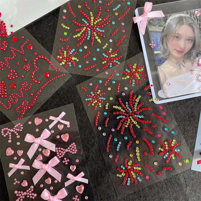 Bow Eye Stickers New Year Girl for Stage Party Diamond Shiny Self Adhesive Eye Makeup Decoration Craft