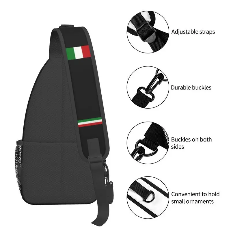 Mochila cruzada personalizada con bandera de Italia para hombre, bandolera de hombro, mochila de viaje