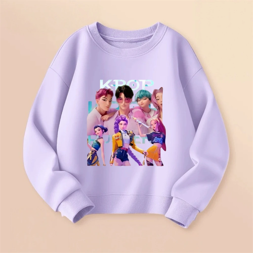 

Girls Sweatshirts 2026 Spring Autumn Wear Long Sleeve Tops Outer Wear Kpop Huntrix Hoodie Toddler Thin Fashion Casual Costume