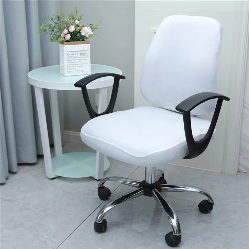 Office Chair Cover With Back Computer Game Seat Cover Solid Universal Spandex Anti-dust Elastic Armchair Slipcover