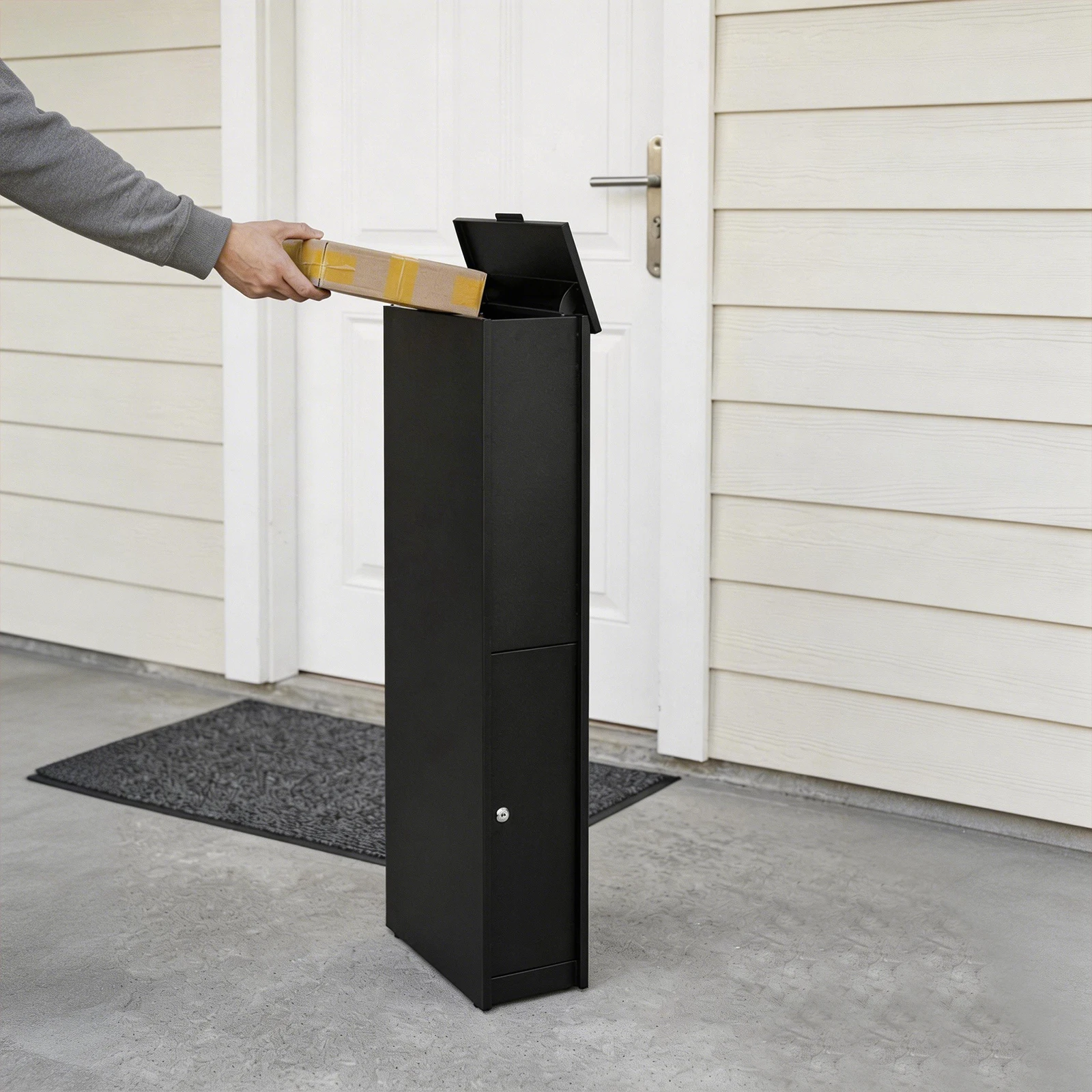 Modern Slim Anti-Theft Smart Mailbox Weatherproof Outdoor Post Letter Parcel Steel Metal Drop Box Secure Parcel Delivery