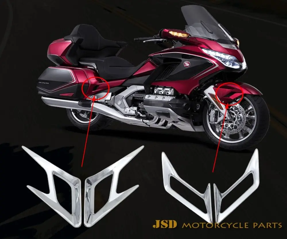 Chrome plating is suitable for Honda Gold Wing GL1833 GL1800 2018 2019 2020 side panel vent trim strip and front fender vent tri