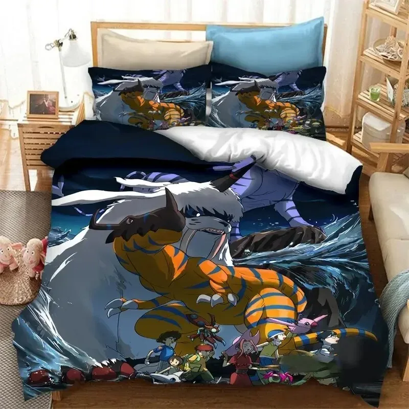 Anime Digimon Adventure 3D NEW Duvet Cover Pillowcase Bedding Set Adult Boy Girl Bedroom Decoration Children Single Double Large