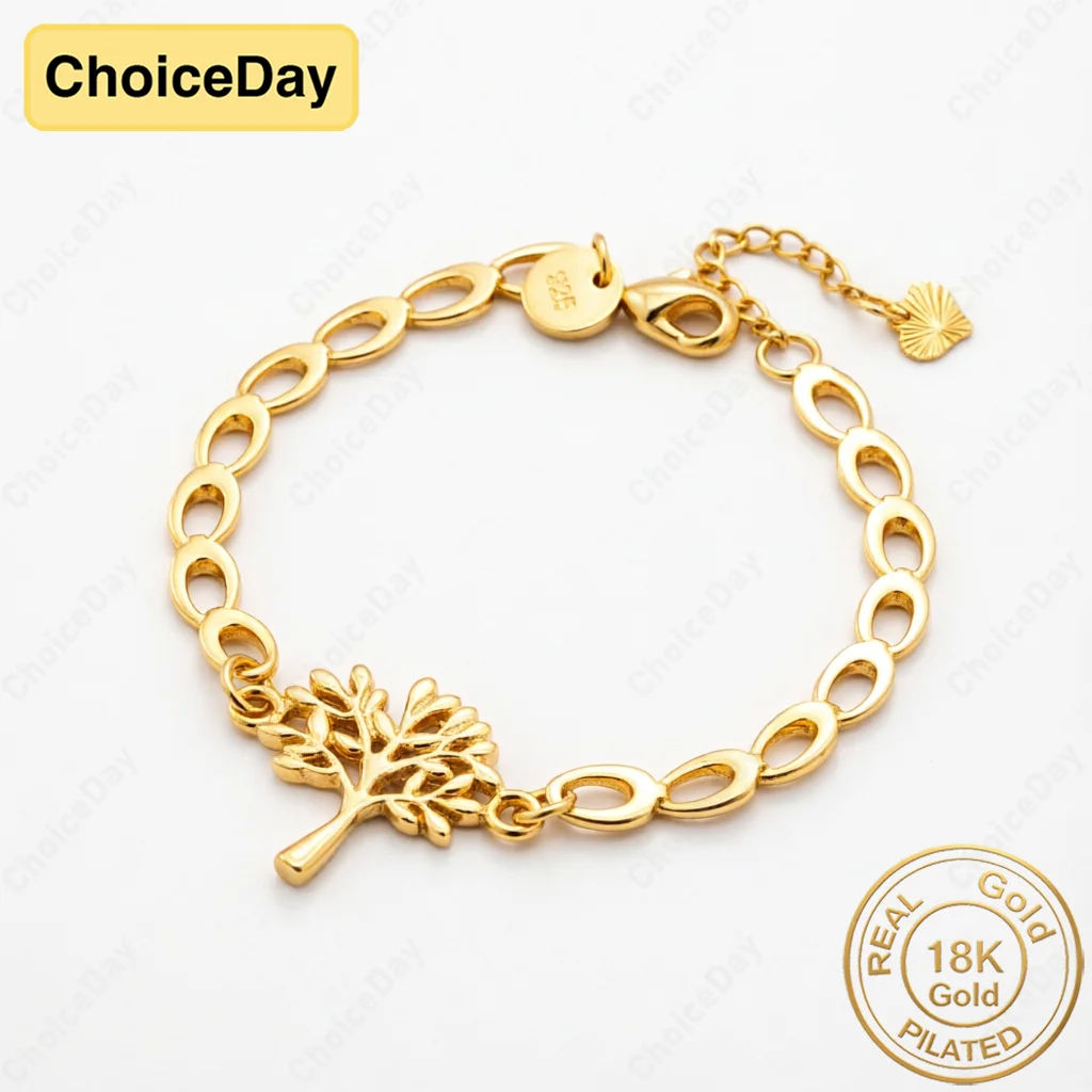 18K Gold Plated Exquisite Tree of Life Bracelet for Women - Fashion Gift, Wedding Accessories, Party Jewelry