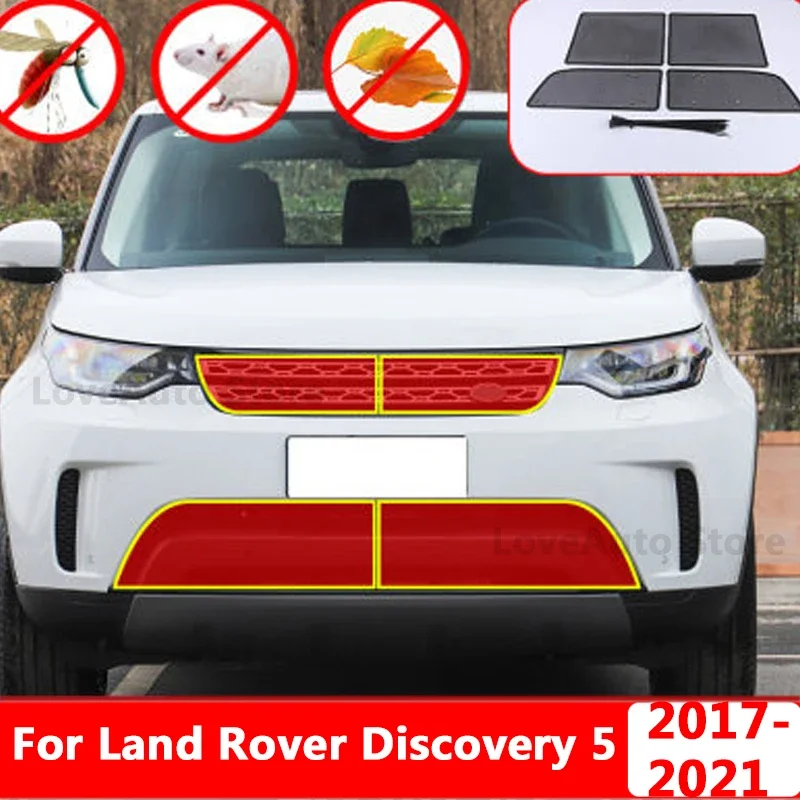 For Land Rover Discovery 5 L462 2017-2021 Car Front Insect Screening Mesh Golden Steel Front Grille Insert Net Accessories Cover