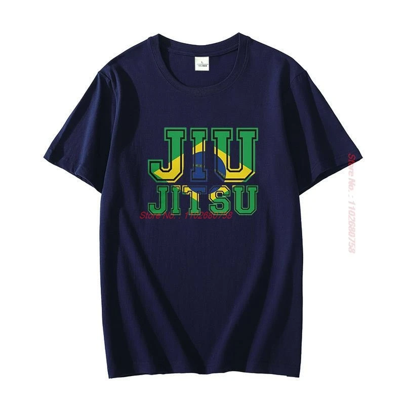 Man T-Shirts Summer Cotton Men Tshirt Flag Bjj Tee Brazilian Jiu Jitsu Teeshirt Men's Short Sleeve T-Shirt Summer Men's Clothing