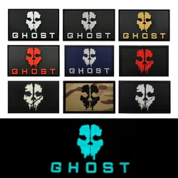 3D PVC Call of Duty Ghost  Hook and Loop Patch Mask Morale Badge Luminous Patches Tactical Backpack Stickers Emblem Accessories