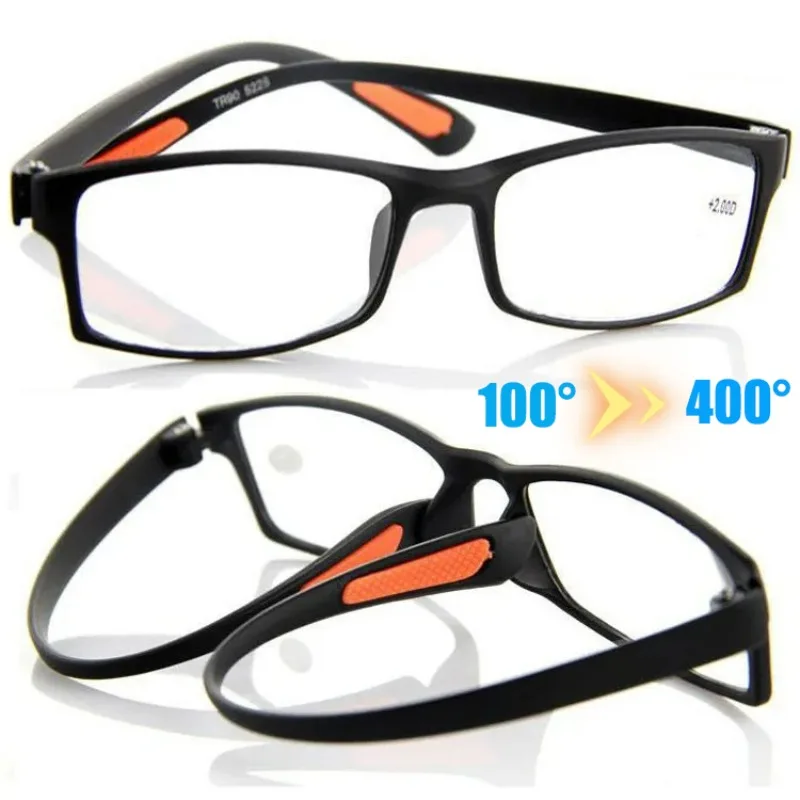 Reading Glasses for Men Women Sports Anti-blue Light Reading Eyewear Black Red Frame Presbyopia Eyeglasses +100 To+400 Glasses