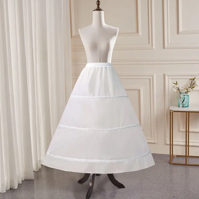 Plus Size High Quality 3-Hoop Bridal Petticoat White Wedding Slip Underskirt for Wedding Accessories Support Crinoline