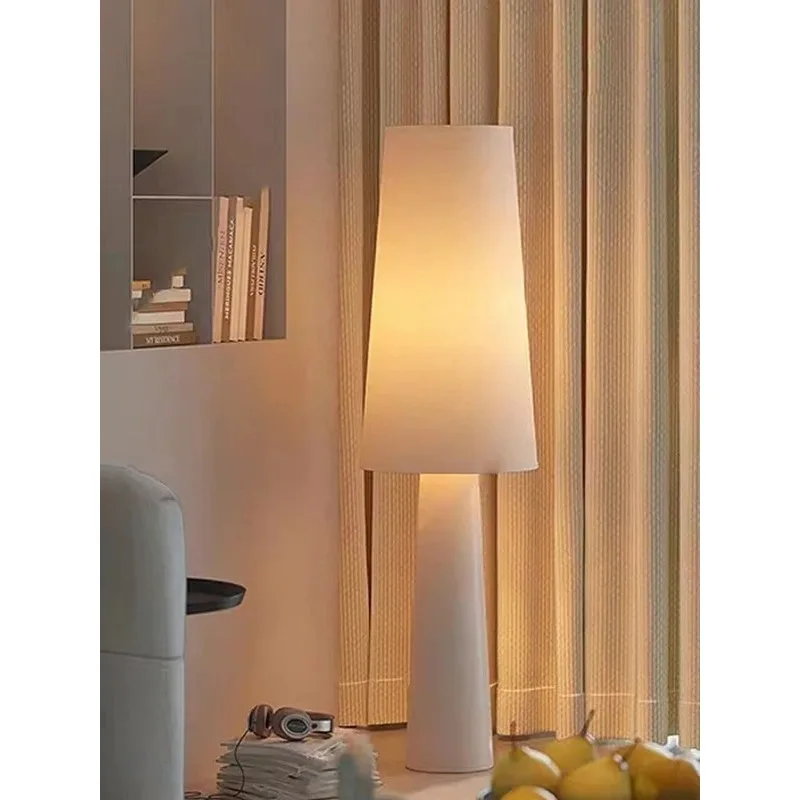 

Living Room Corner Floor Lamp for Villa Parlor Bedroom Decor White Cloth Floor Lamp Nordic LED Fabric Standing Lights