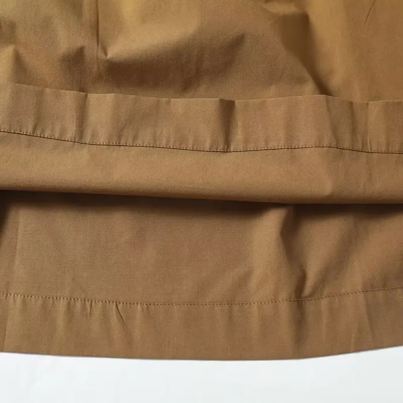 TRAF Minimalist Dark Khaki Elastic Waist Skirt Women High Waist Straight Office Ladies Faldas Mujer Moda 2024 Skirts Womens