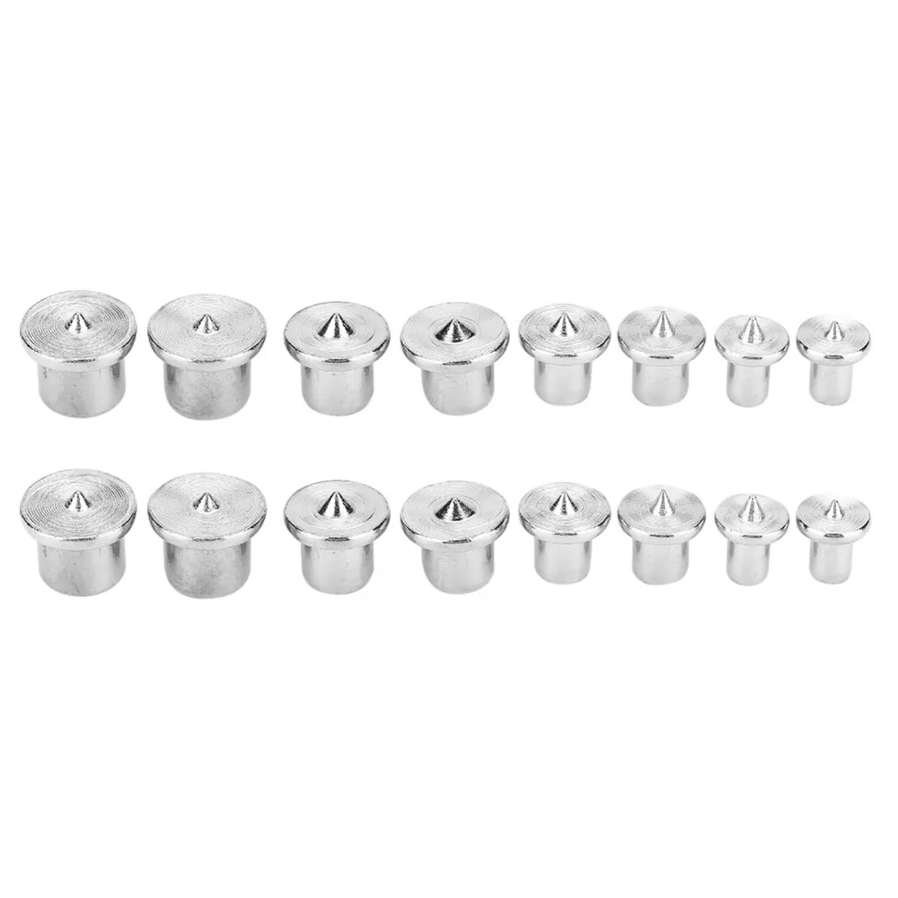 16pcs Round Tenon Dowel Pin Centers Punch Thimble 6mm/8mm/10mm/12mm Drill Center Points Woodworking Alignment Tools DIY Projects