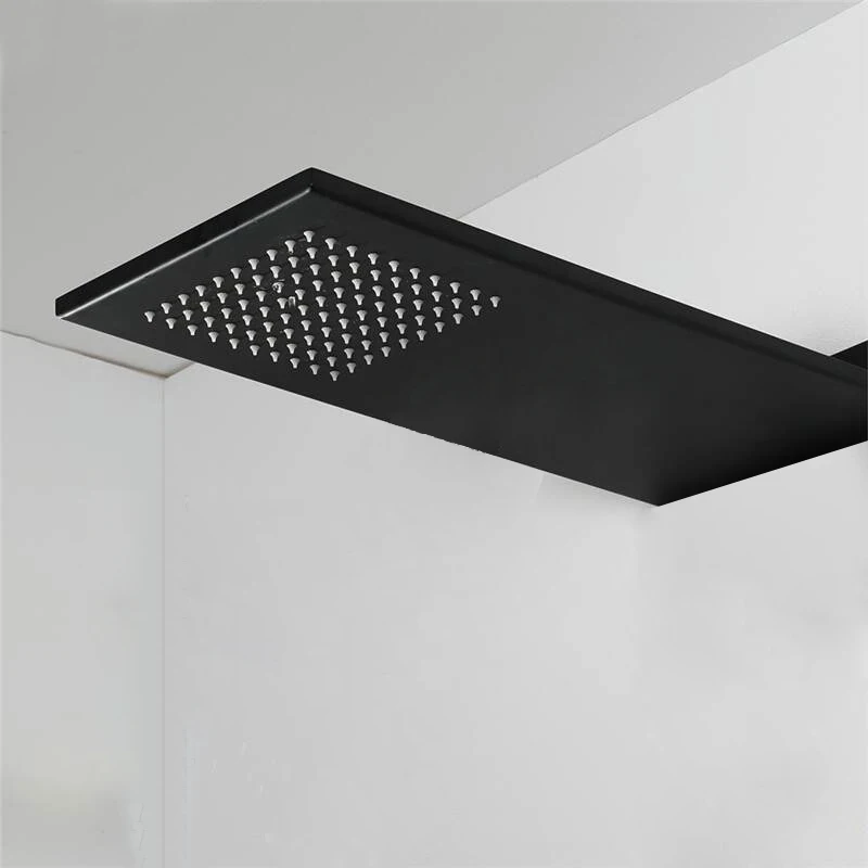 BAKALA Matte Black Stainless Steel Shower Head  Rainfall Shower Head With Waterfall Shower Wall Mounted