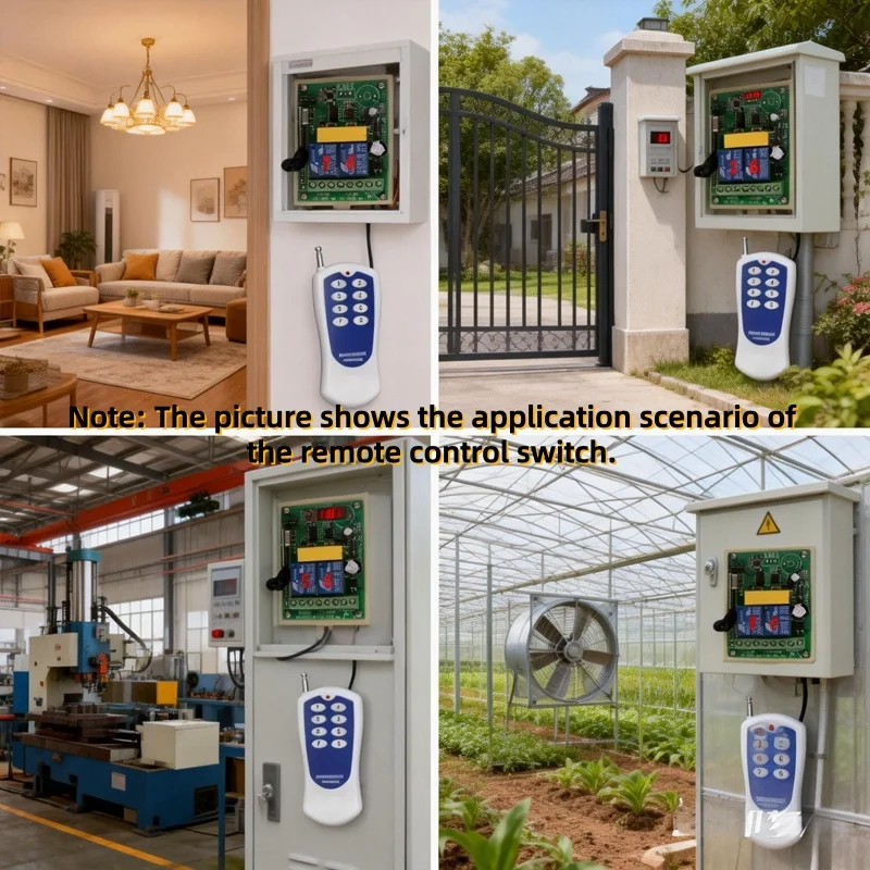 

2 Channel Wireless Switch AC 110V-220V Remote Control Receiver for Motor Ventilation Equipment Power Supply