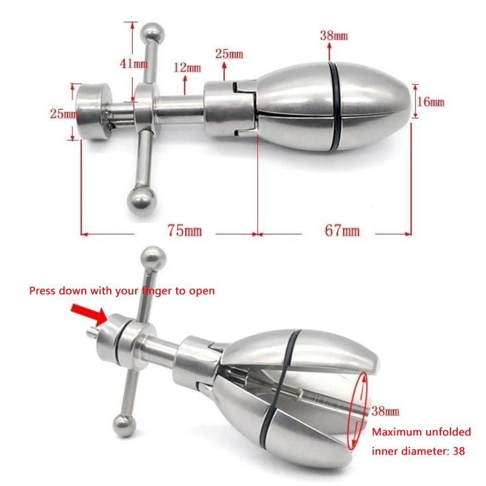 Stainless Steel Rigid Plug Anal Dilator Anal Lock Masturbator Chrysanthemum Plug Male and Female Passion Toy Adult Sex Toy