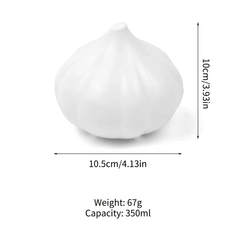 1pc White Garlic Plastic Storage Box, Fruit And Vegetable Shaped Food Saver Storage Container, 350ml/12.3oz