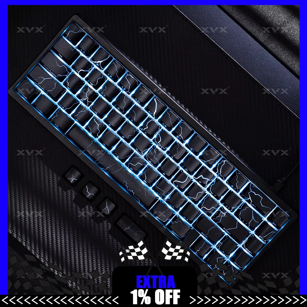 XVX Lightning Stripe 2.0 PC Keycaps Transparent Keycap OEM Height IMD Process Keyboard Keycaps Customized PC Accessories Gifts