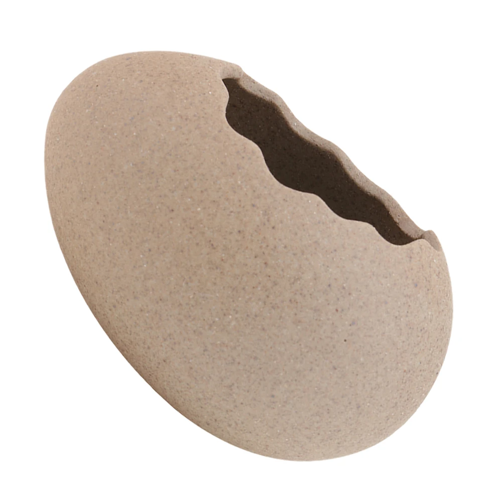 Cuenco de postre de cerámica con forma de cáscara de huevo, cuenco de almacenamiento de alimentos, florero hidropónico, plato decorativo para nueces y dulces, florero hidropónico de cerámica