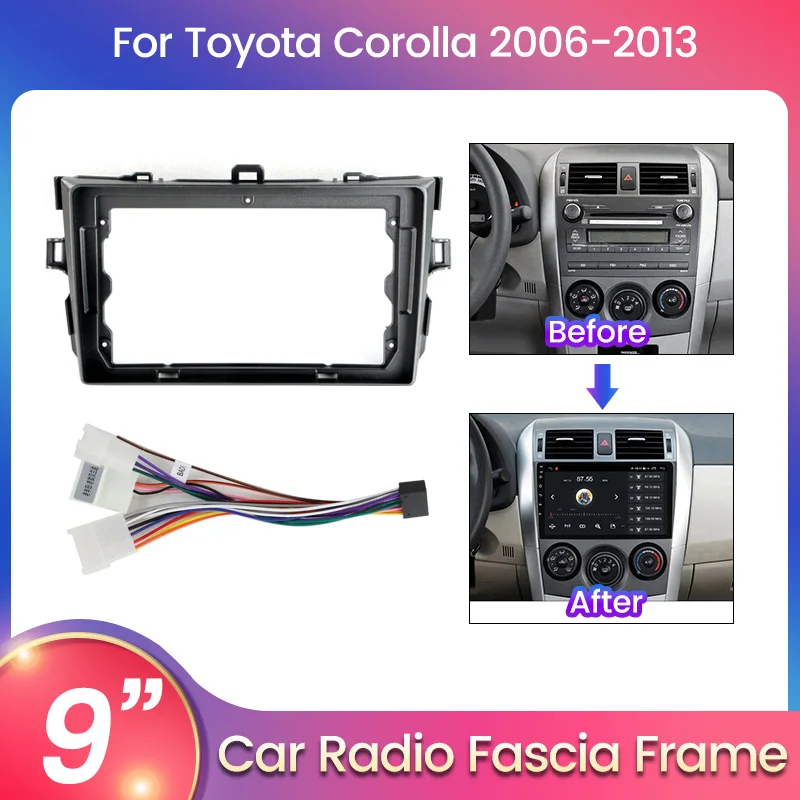 

Automotive Media Player Framework for Toyota Corolla E140/150 2006 - 2013 Panel Dash Player Cable Canbus Adapter Dash Fascia Kit