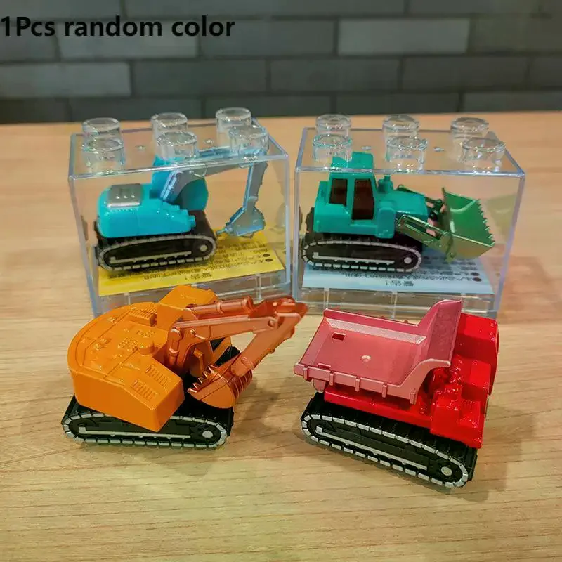 1 szt. Metalowy Model Samochodu Symulacja Inżynieryjnego Samochodu Zabawka Samochodowa z Napędem Pull Back z Przezroczystym Pudełkiem do Przechowywania Model Samochodu Inercyjnego z Wsuwaniem