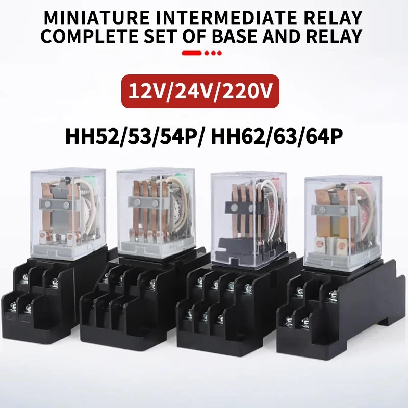 

10 PCS For Wholesale Miniature Control Relays Small Intermediate Relay AC 12V DC C24 AC220 HH52P HH53P HH54P HH62P HH63P HH64P