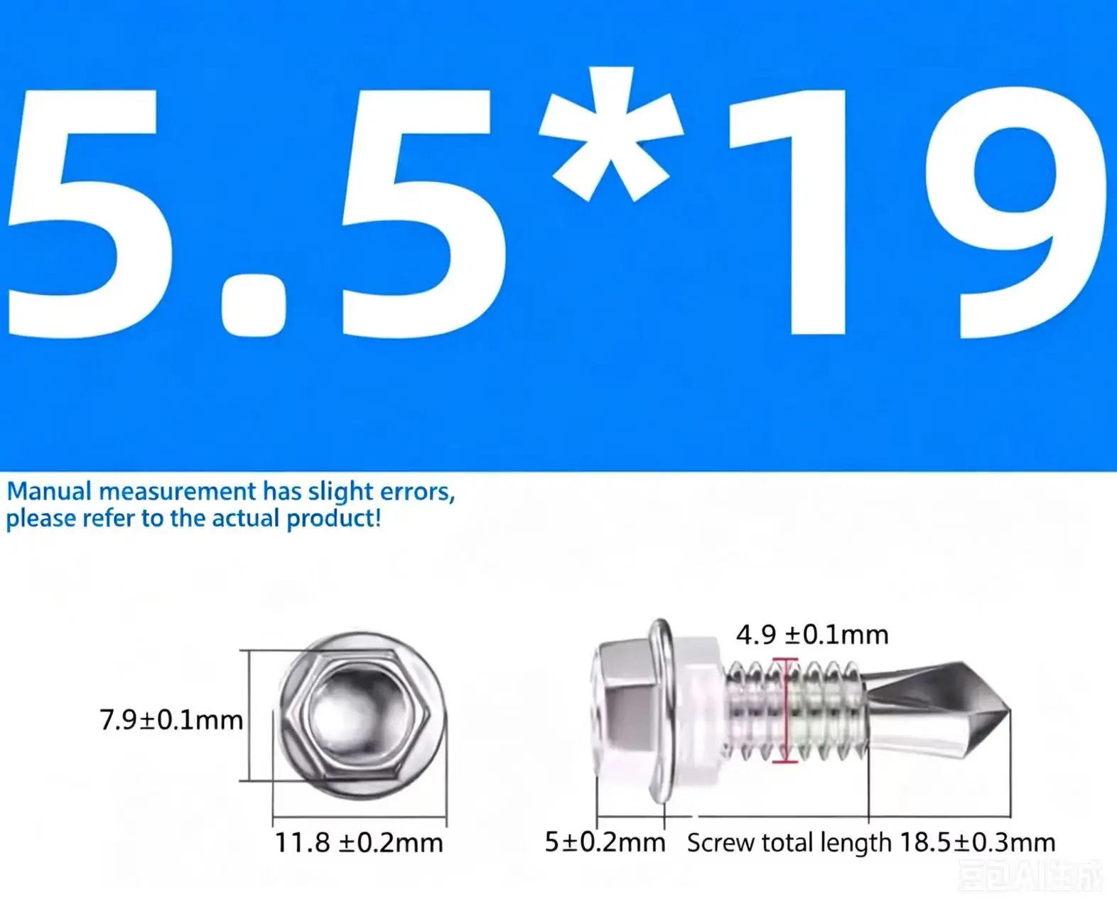 5.5mm Hex Flange Head Self Drilling Screws 410 Stainless Steel Self Tapping Drill Screws for Metal Roof Iron Plate Construction