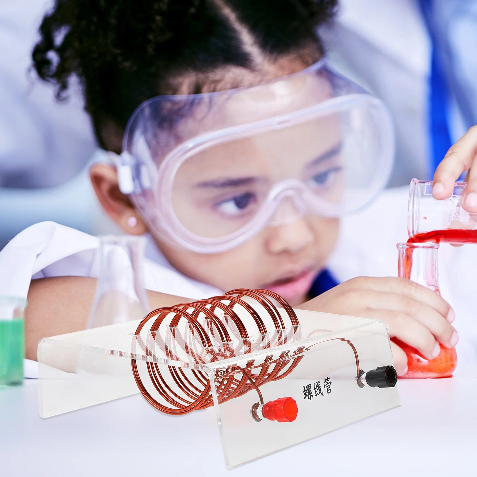 الملف اللولبي تجربة الفيزياء لعبة مجسمة البلاستيك النحاس الاطفال التعليمية الجذعية العلوم التعلم أداة اللبنات