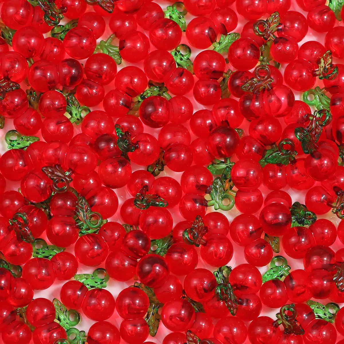 19 mm feine glitzernde Kirschperlen aus Acryl in Rot für handgefertigte DIY-Schmuckherstellung, geeignet für Perlenschnüre, lose Perlenzubehör