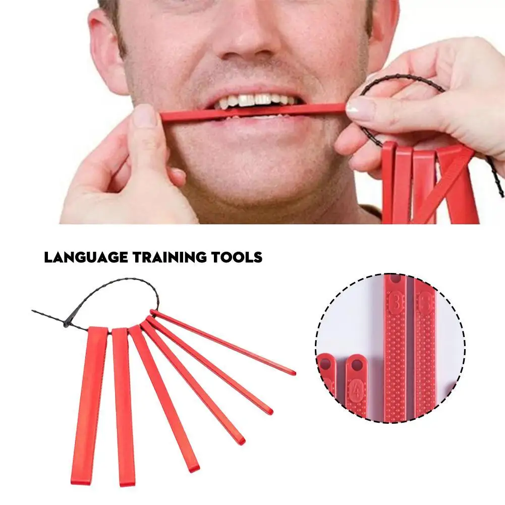 Red Graded Gel Stick Safe For Autistic Children T-word Teether Mouth Muscle Tongue Trainer Speech Rehabilitation Training Tool