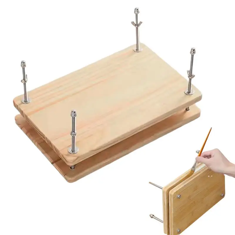 أداة تجليد الكتب الخشبية، أداة تجليد الكتب، آلة ضغط الورق المسطح لملصقات بطاقات المعايدة لتجليد الكتب على سطح المكتب