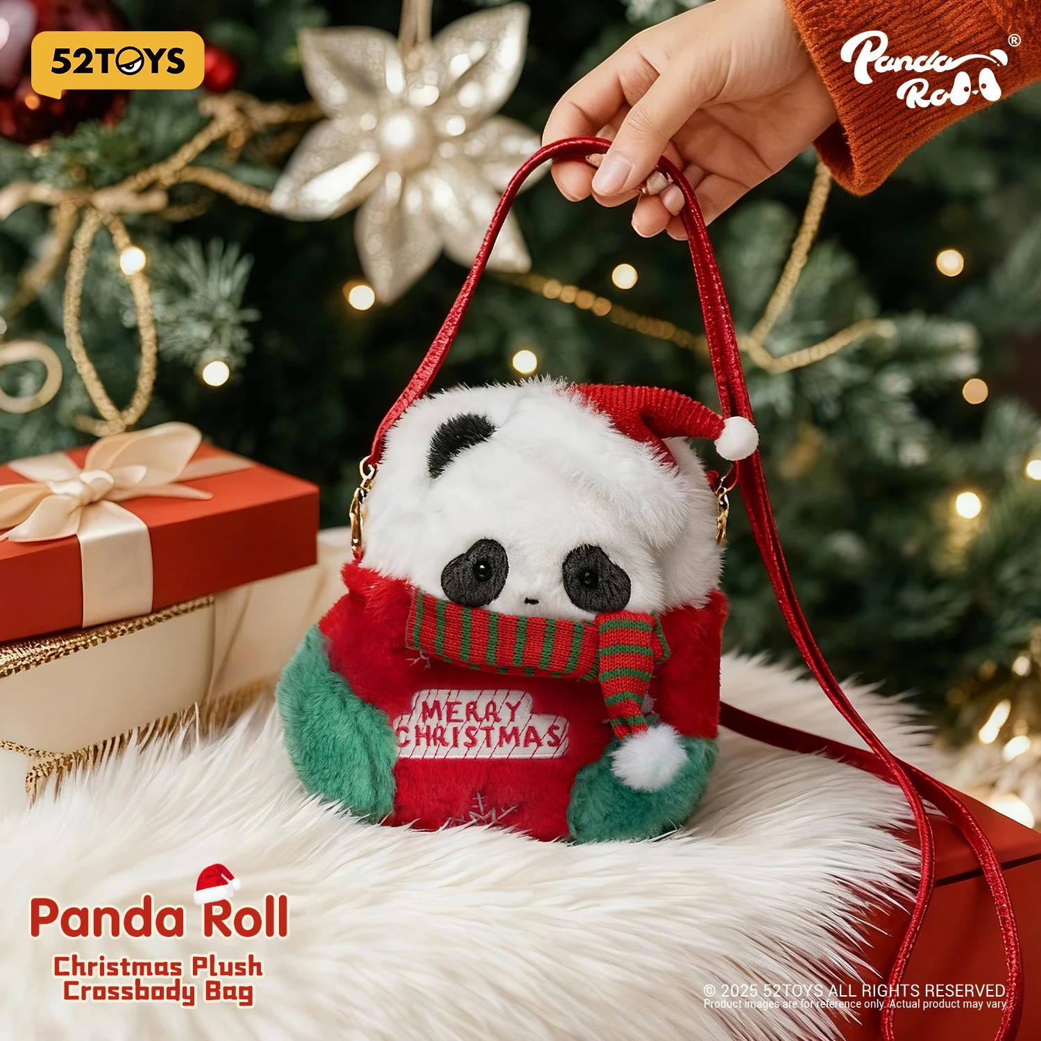 

52TOYS Panda Roll Christmas Flush Crossbody Bag, cute panda merch gift