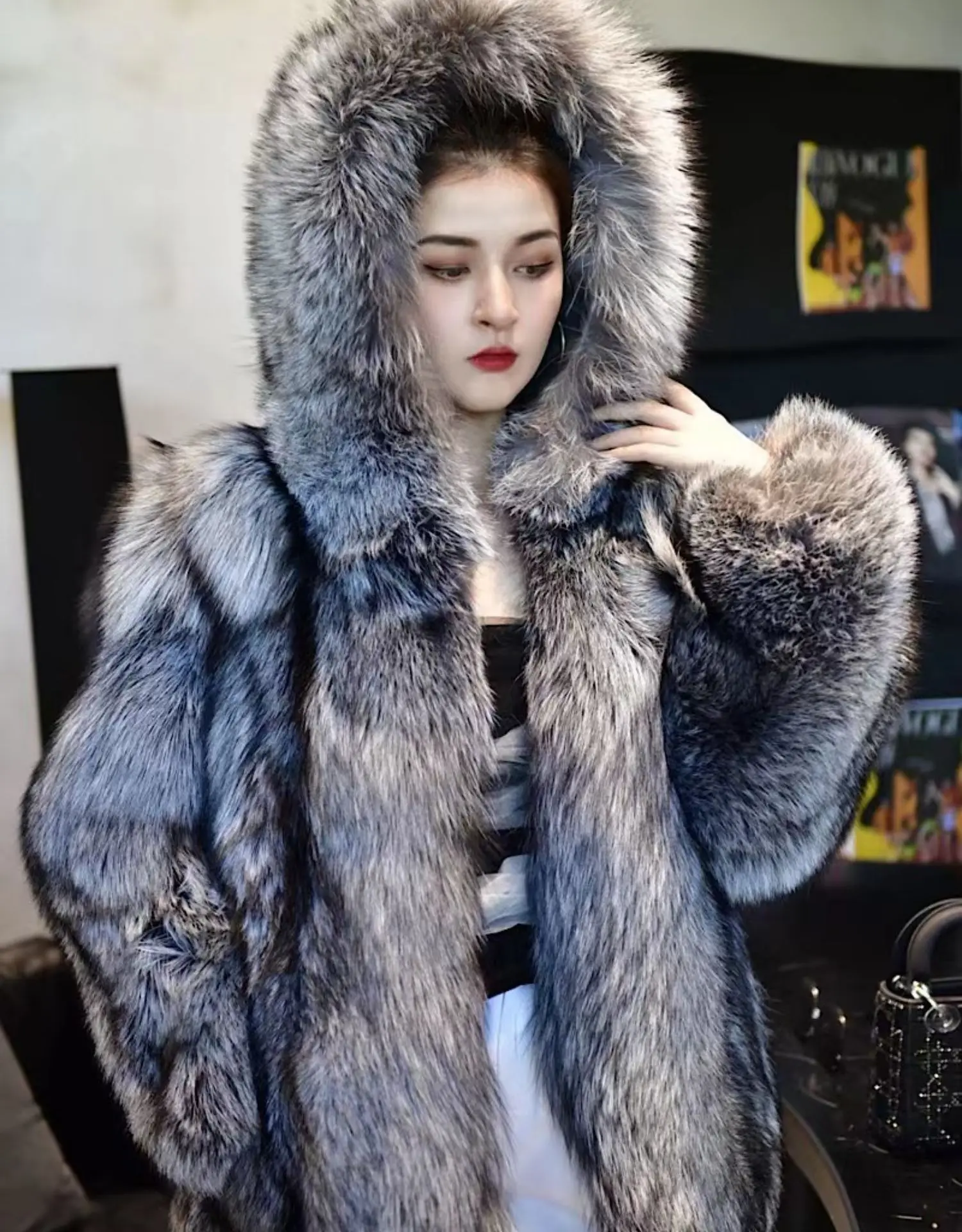 FURSHEHE Women Real Fur Coat 2024 New Fashion Thick Warm Fox Fur Jacket with Hood Custom Wholesale Female Winter outerwears